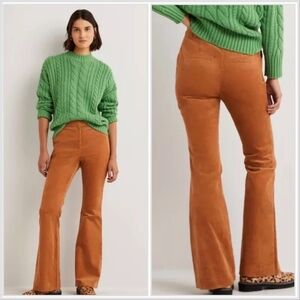 Boden High-Rise Corduroy Flare Pants, Brown Size 8P